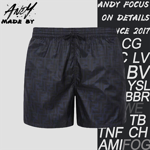 Blue Double F Nylon Swim Shorts