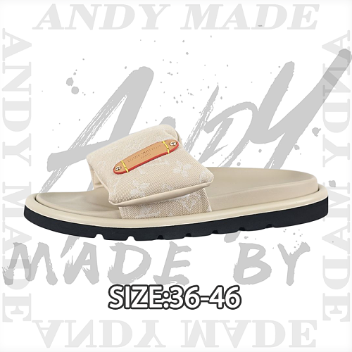 Reading Glasses Print Open-Toe Slide Sandals Milk Tea Color