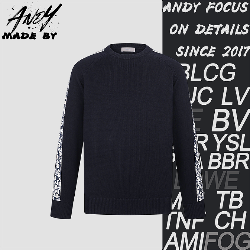 Long-sleeve Sweater With Side-letter Jacquard Pattern
