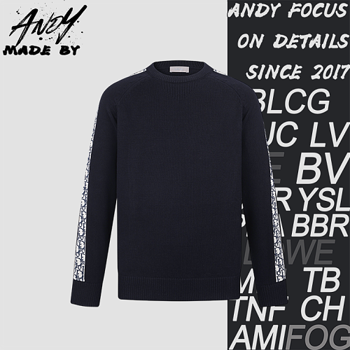 Long-sleeve Sweater With Side-letter Jacquard Pattern