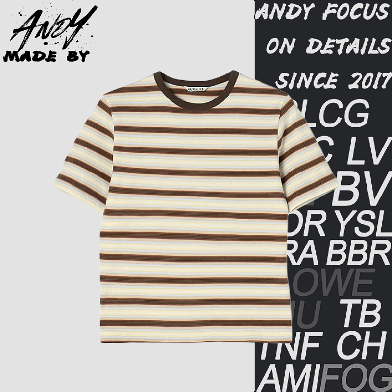 Beige And Brown Striped Short-sleeve