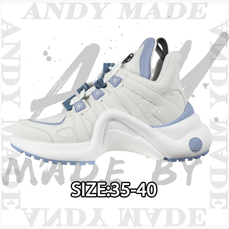 Louis Vuitton Genuine Leather Color Matchingmesh Sports Bow-shaped Dad Sneakers