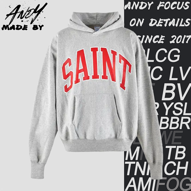 S M Red Letter Print Hooded Sweatshirt
