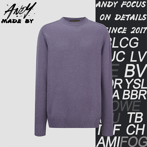 Louis Vuitton Solid Color Knit Sweater With Leather Label At The Back Neck