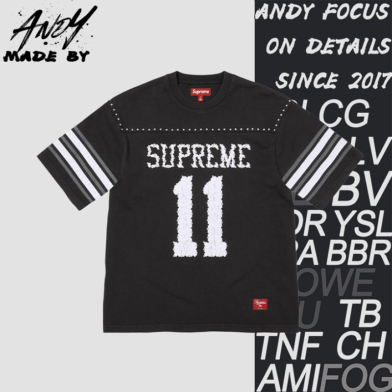 Supreme Letter Short-Sleeve Soccer Jersey