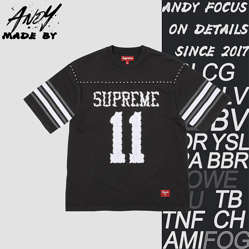 Supreme Letter Short-Sleeve Soccer Jersey