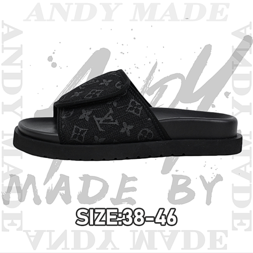 Louis Vuitton Miami Damier Round Toe Flip Flops Black