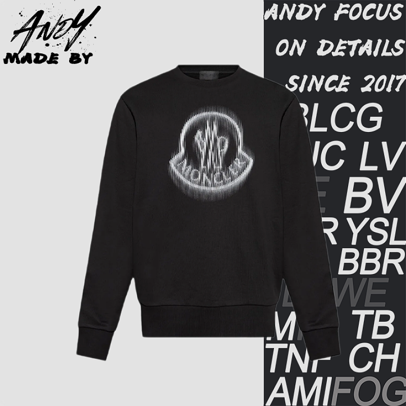 Blurry Logo Print Crew Neck Sweatshirt