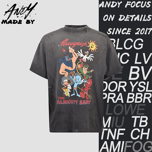 Cartoon Spirit Print Short Sleeve