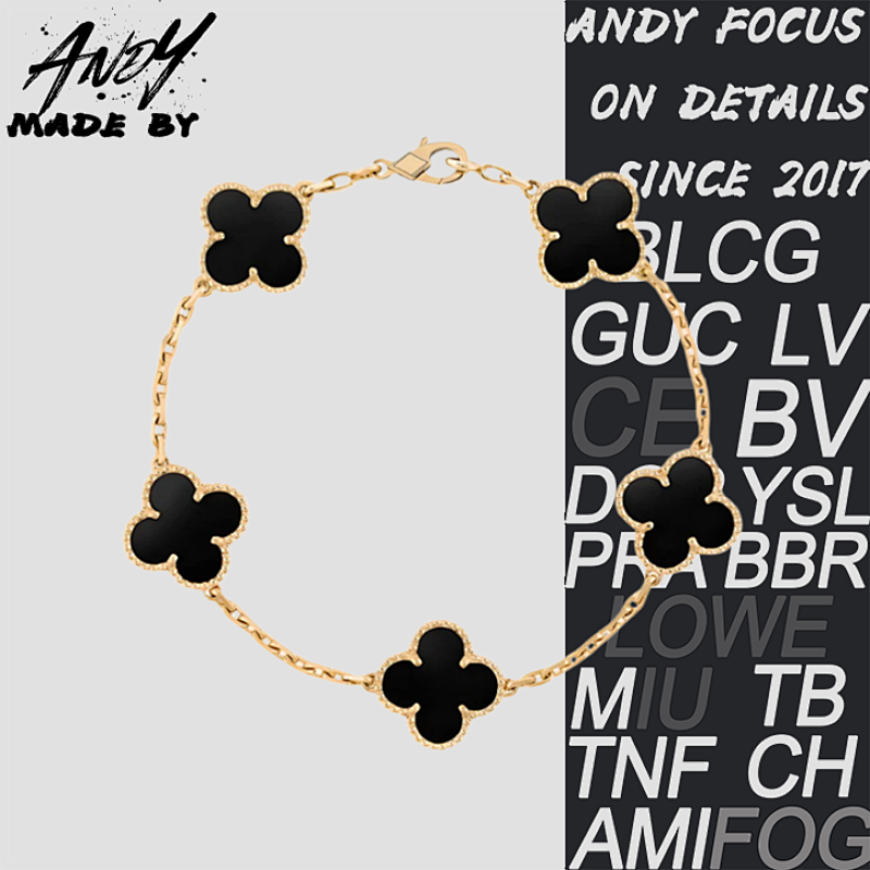 Clover Black Agate Bracelet Material Description