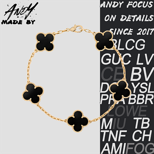 Clover Black Agate Bracelet Material Description