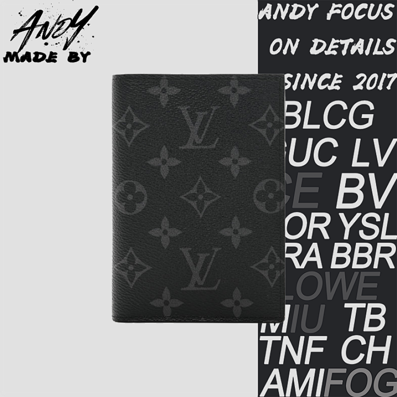 Louis Vuitton Passport Card Holder Old Fashioned Black