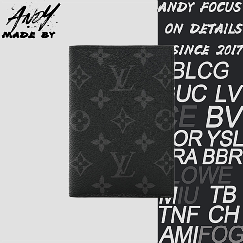 Louis Vuitton Passport Card Holder Old Fashioned Black