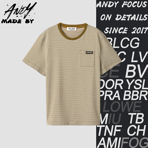 Mustard Yellow Striped Collar Short Sleeve