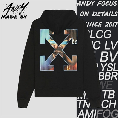 OW Portrait Overlay Arrow Print Hoodie