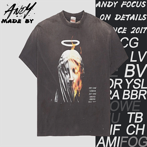 S M Angel Veil Madonna Print Short Sleeve