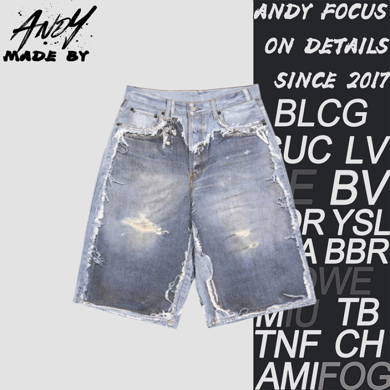 Ripped Frayed Printed Shorts