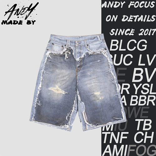 Ripped Frayed Printed Shorts