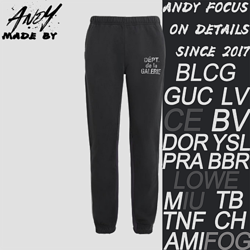 Distressed French-Print Cuffed Trousers