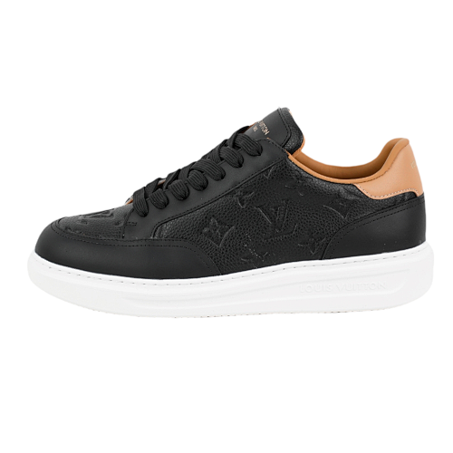 L V Little White Shoe Series Embossed Black Brown