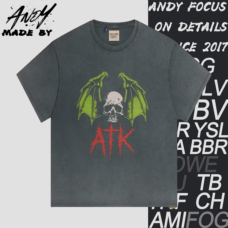 G D Skull Bat Print Short Sleeves