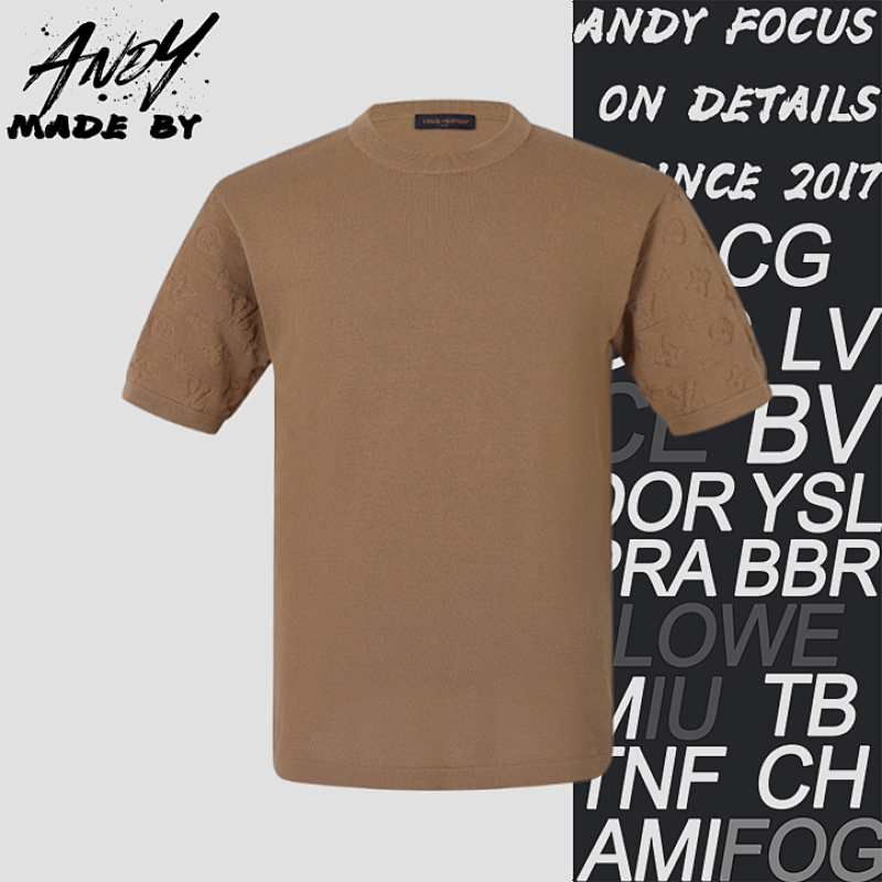 Cotton Jacquard Crew-Neck Short-Sleeve T-Shirt