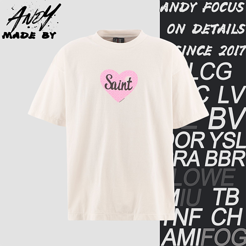 Pink Heart Print Short-Sleeve