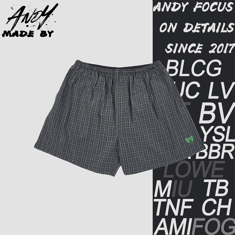 Wheat Ears Double B Blue Plaid Shorts