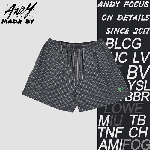 Wheat Ears Double B Blue Plaid Shorts