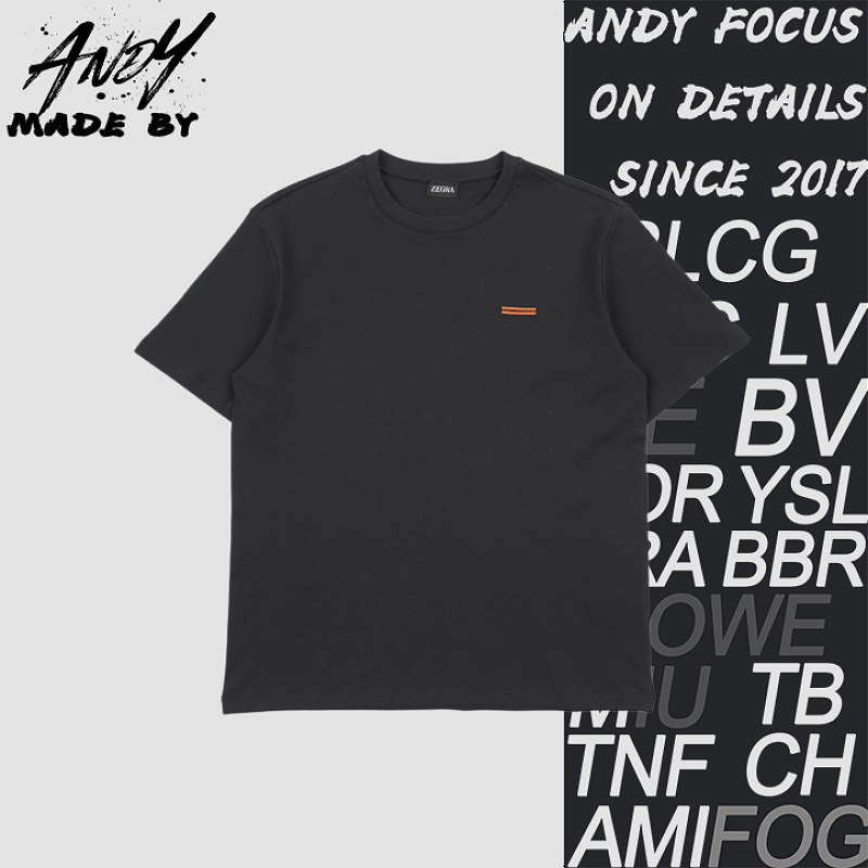 Silk-look Cotton Black Short-sleeve