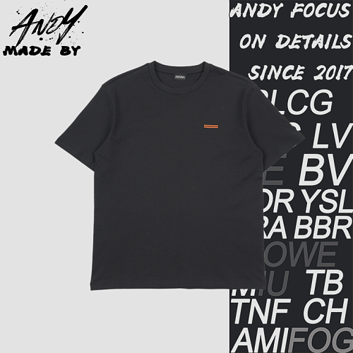 Silk-look Cotton Black Short-sleeve