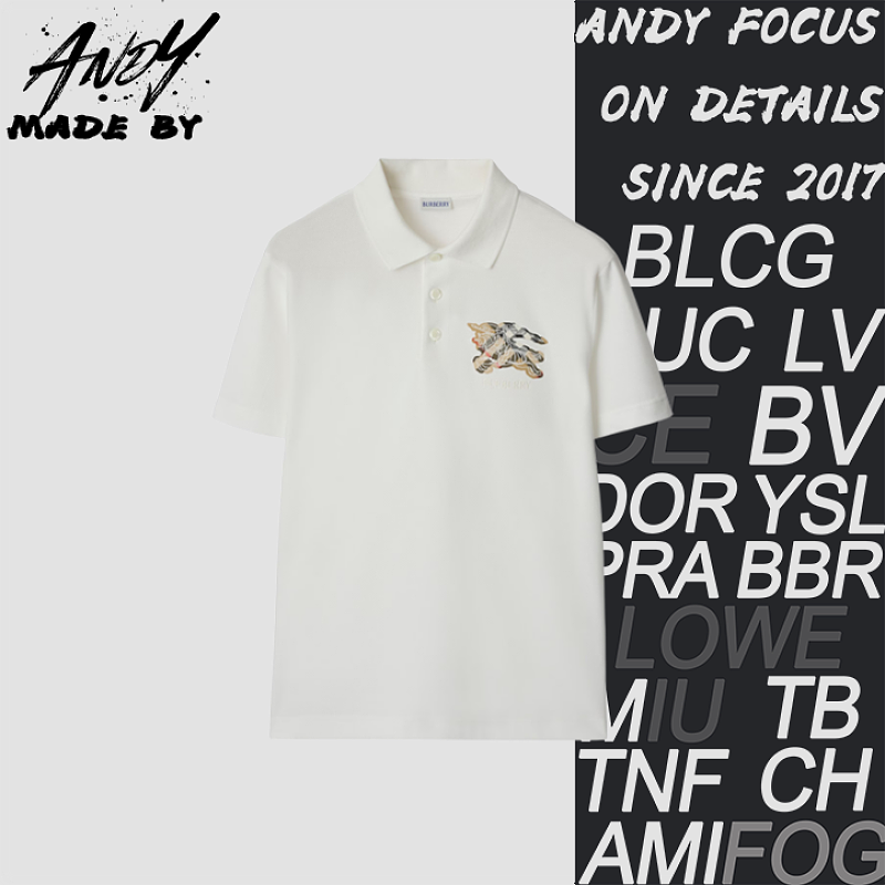 Bbr Plaid War Horse Embroidered Polo Short Sleeves-white