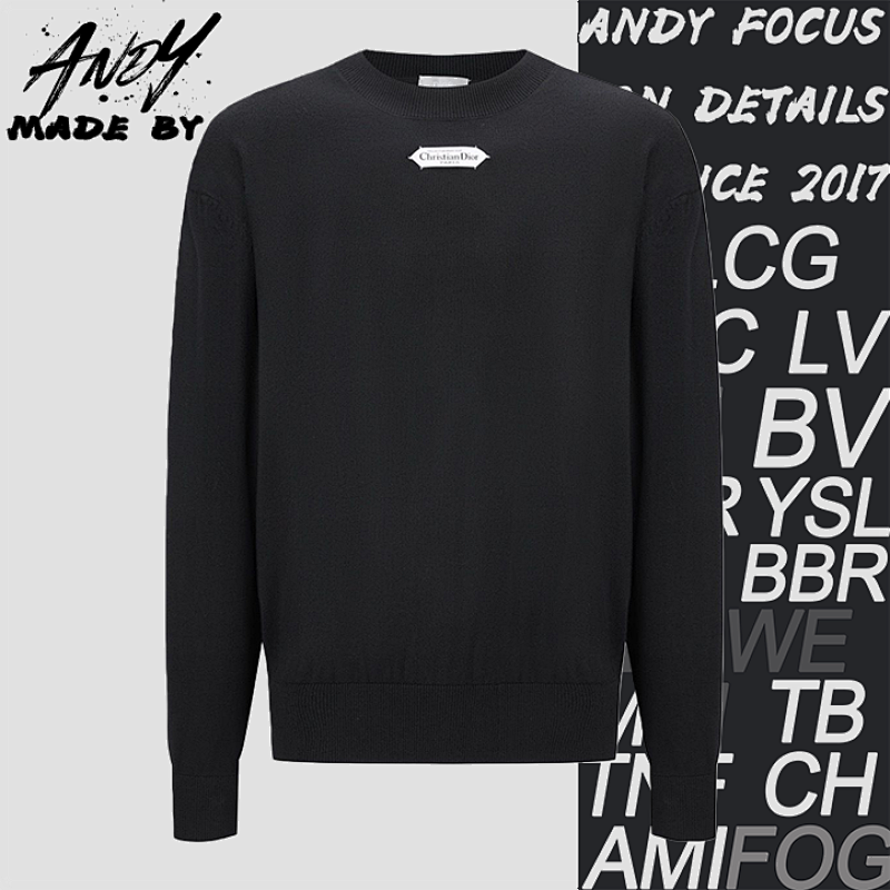 Dior Collar Fabric Logo Knitted Bottoming ShirtItem ID