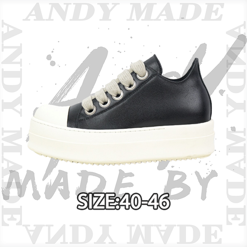 RO Low-top Leather Platform Black