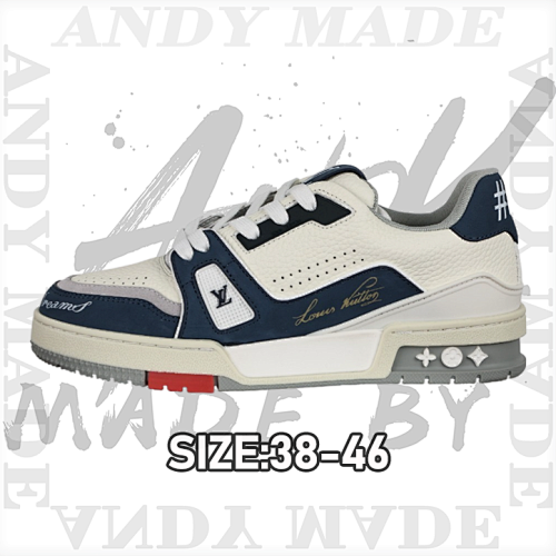 54 White And Blue Nubuck Leather