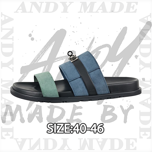Calfskin Flip-flops In Black Blue And Mint