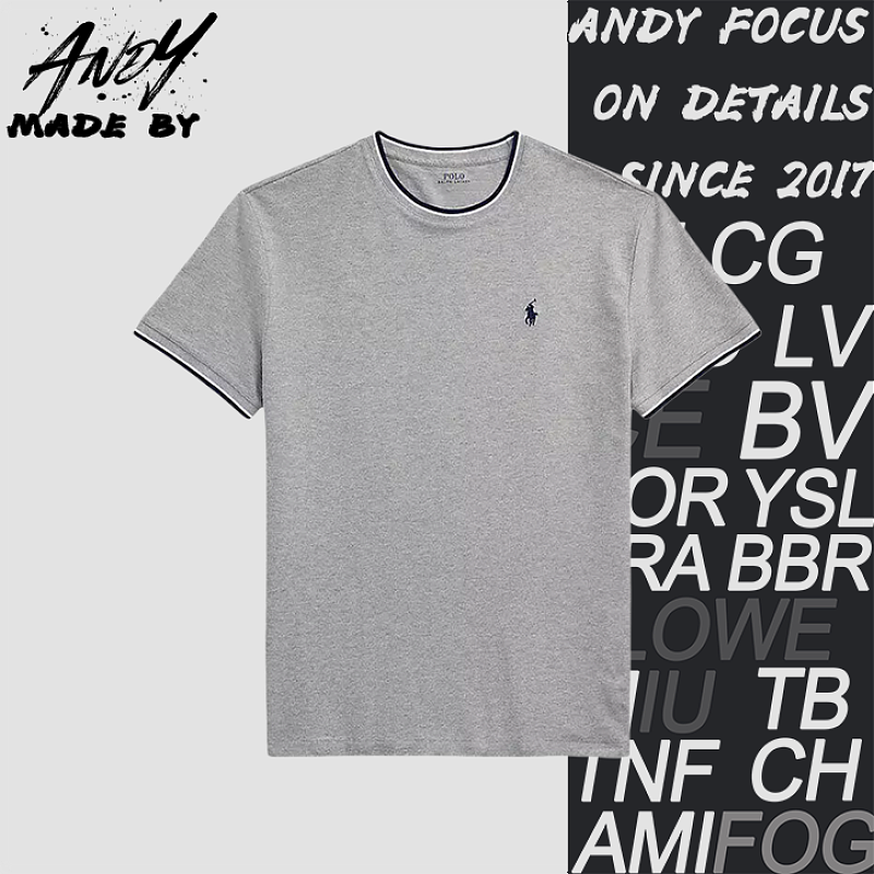 Piqué Round Neck Color-blocked Short-sleeved Shirt