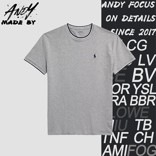 Piqué Round Neck Color-blocked Short-sleeved Shirt