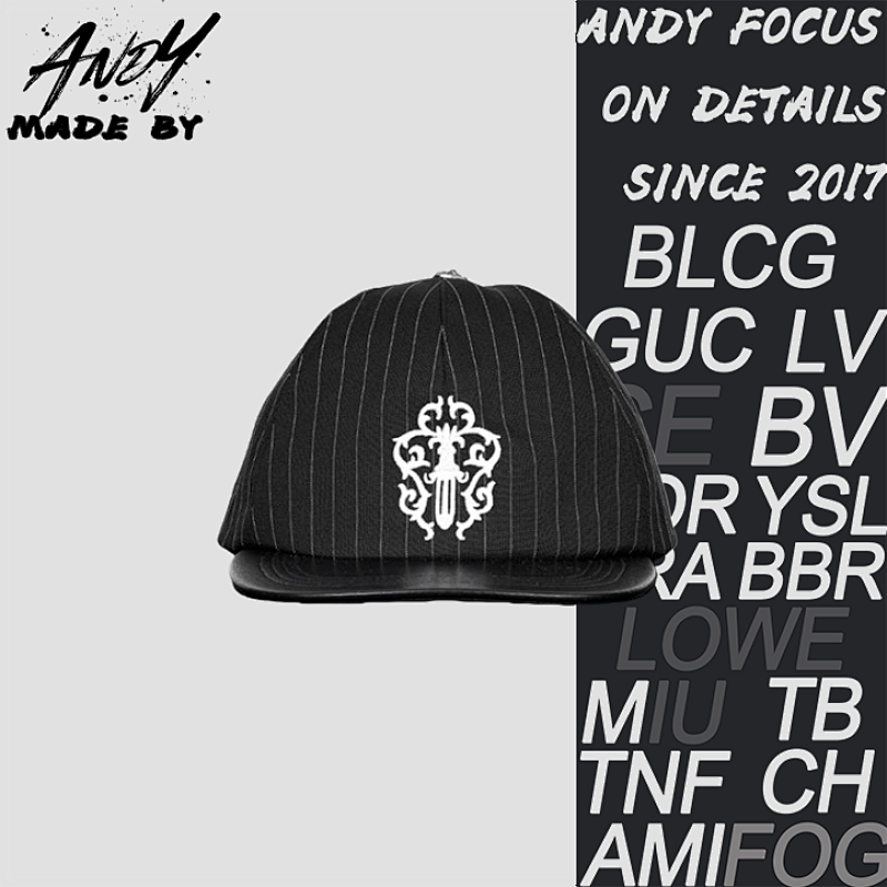 Hat With Vine And Sword Pattern Black