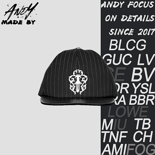 Hat With Vine And Sword Pattern Black