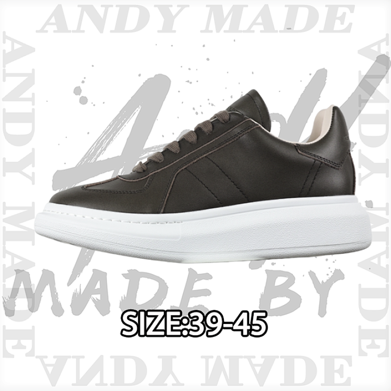 Alexander McQueen Oversized Calfskin Round Toe Lace-Up Platform Low-Top Casual Shoes