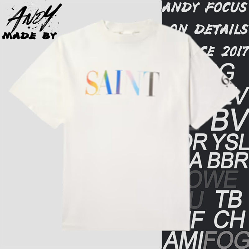 S M Letter Print Short Sleeves
