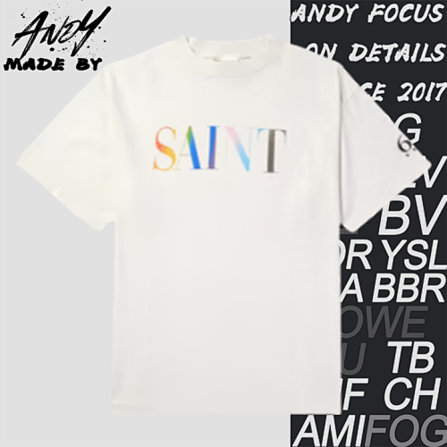 S M Letter Print Short Sleeves