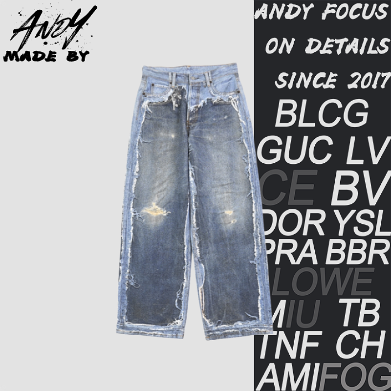 Ripped Frayed Printed Trousers