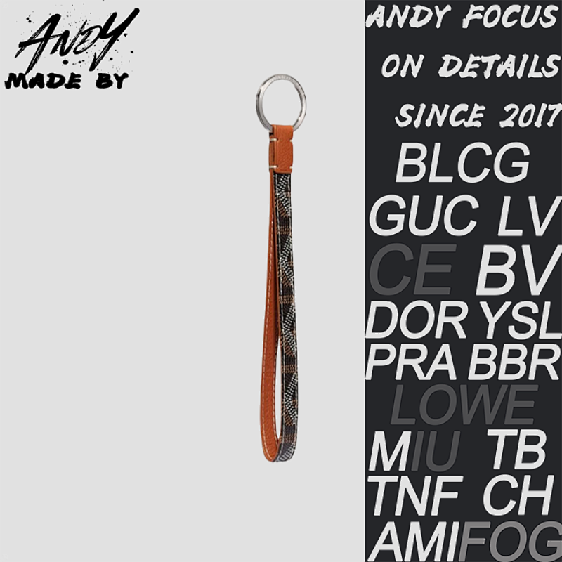 18 Goyard Same Letter Printed Canvas With Calf Leather Keychain Bag
