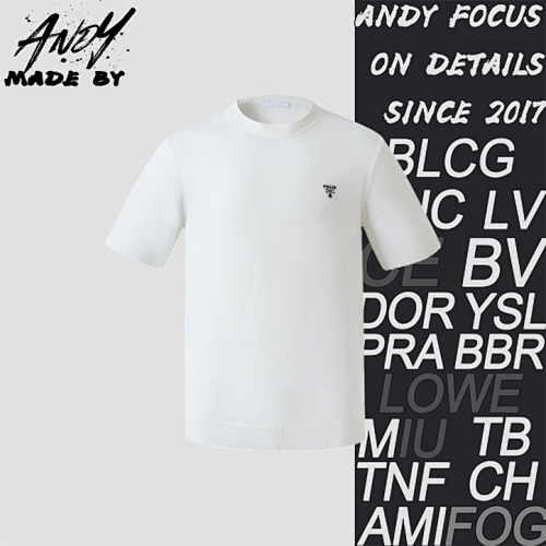 Classic Logo Embroidered Wool Crew Neck Short-Sleeve T-Shirt
