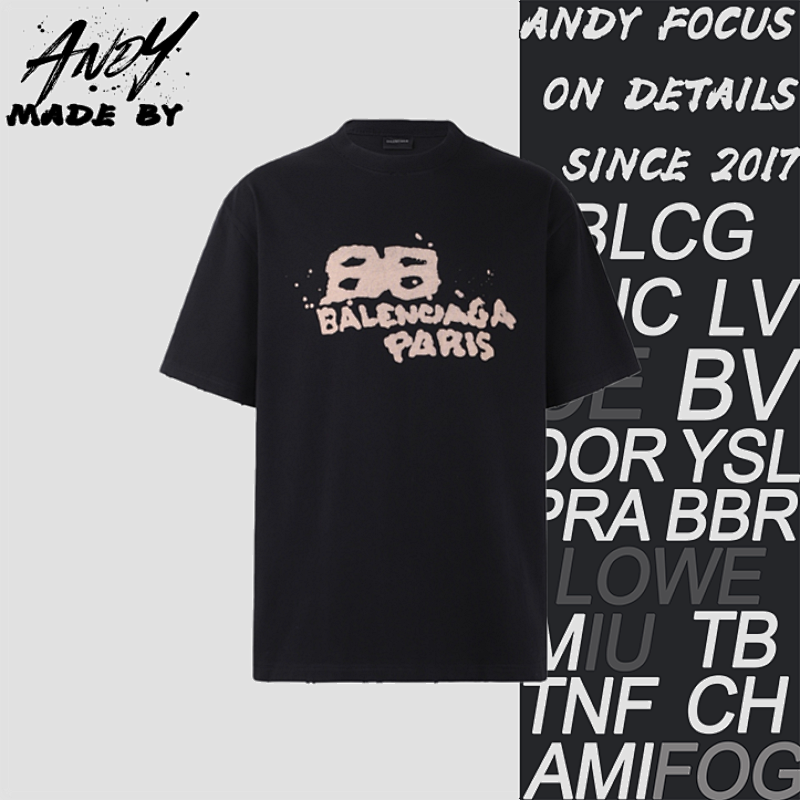 Balenciaga Classic Crew Neck Digital Printed Direct Injection Short Sleeve T-Shirt