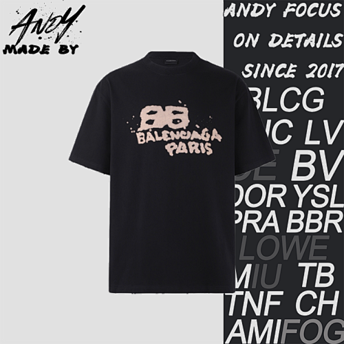 Balenciaga Classic Crew Neck Digital Printed Direct Injection Short Sleeve T-Shirt