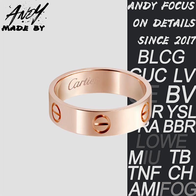C Wide Diamond Free Ring Rose Gold