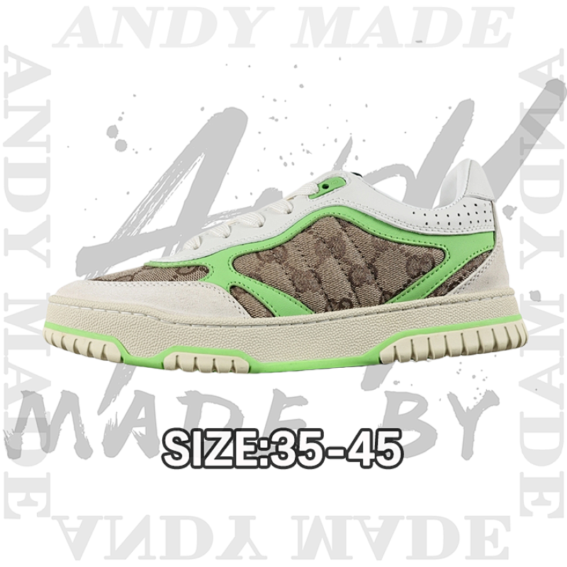 Gucci G Ucci Re-Web Leather SneakersLow-top All-match Sports Sneakers